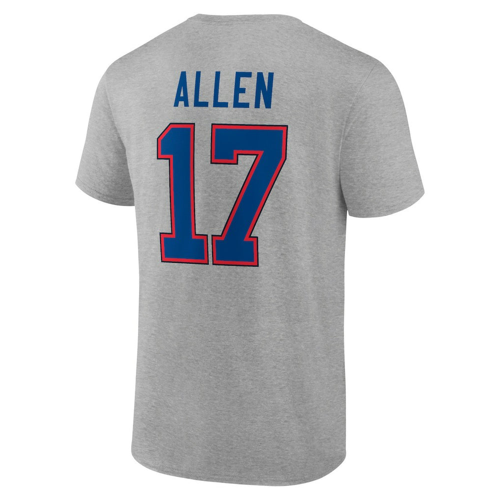 Josh Allen Buffalo Bills Icon Player Name & Number T-Shirt Gray | NFL