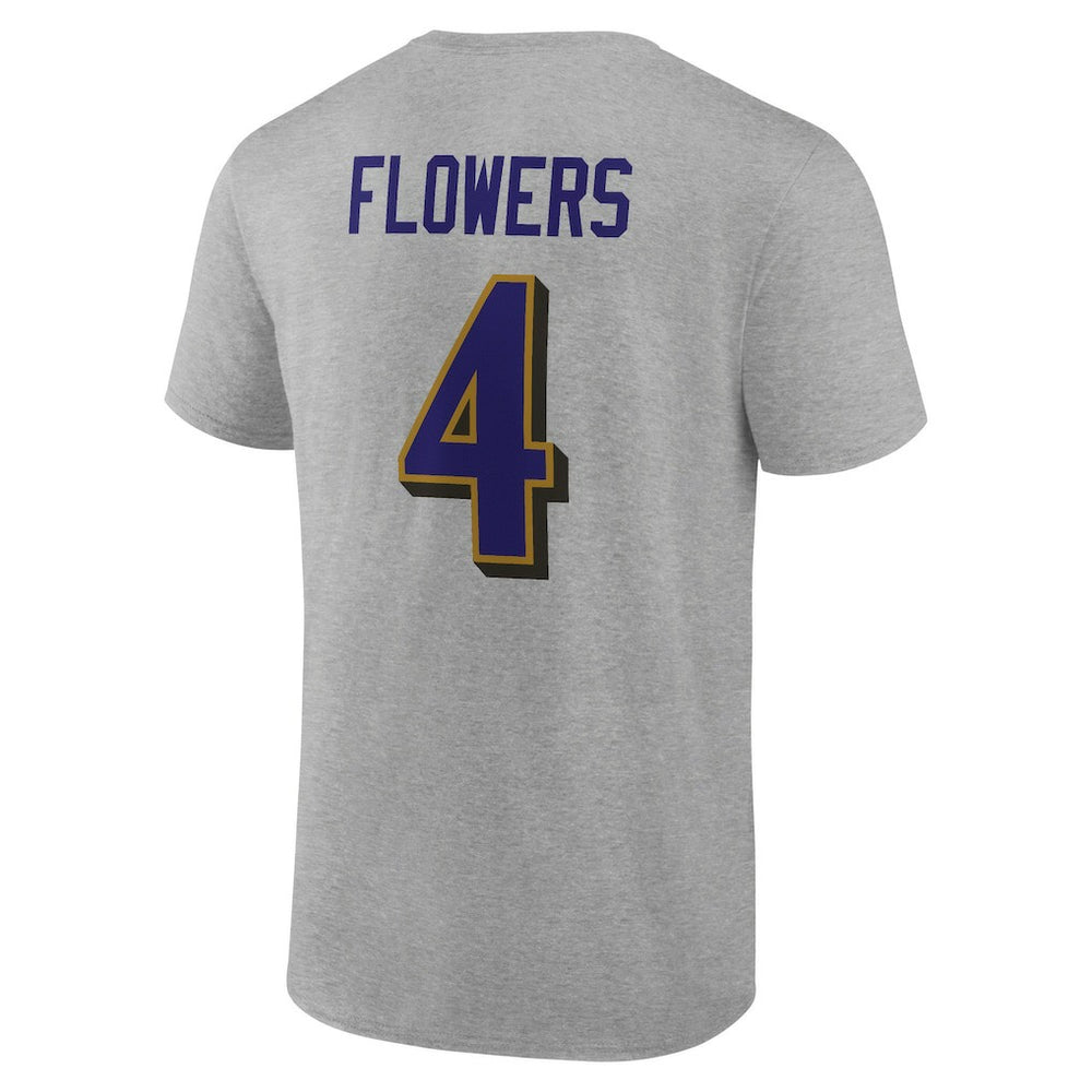 Zay Flowers Baltimore Ravens Icon Player Name & Number T-Shirt Gray | NFL