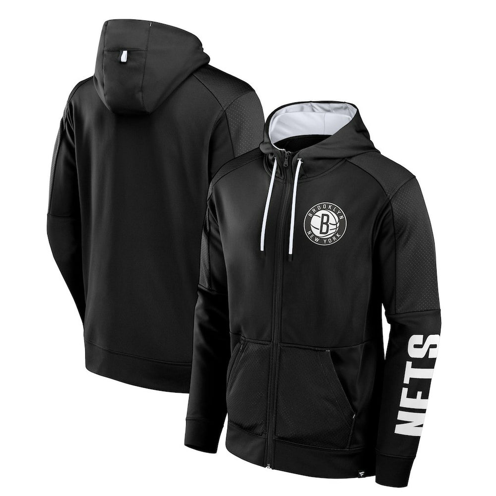 Brooklyn Nets Baller Defender Performance Full-Zip Hoodie Black - NBA