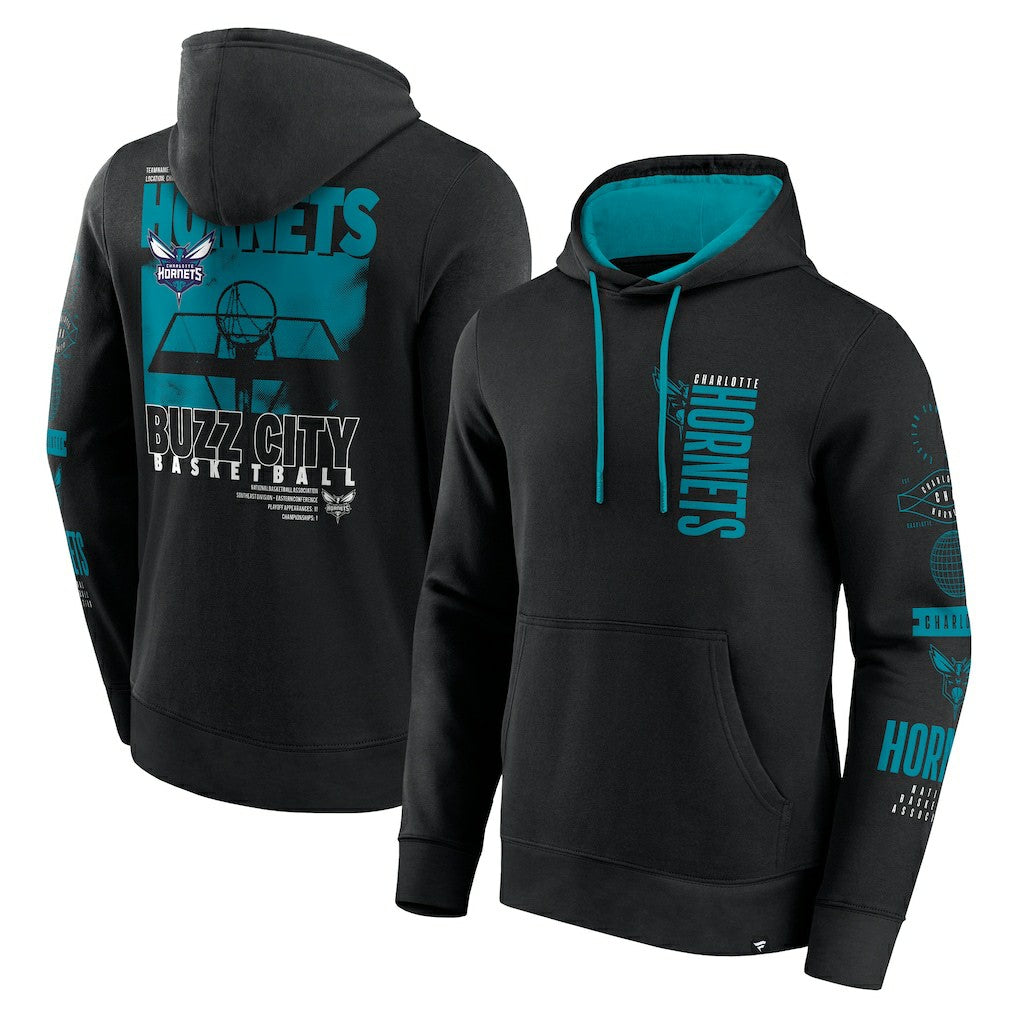 Charlotte Hornets Game Time Crossover Pullover Hoodie Black - NBA