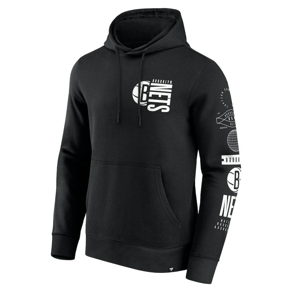 Brooklyn Nets Game Time Crossover Pullover Hoodie Black - NBA