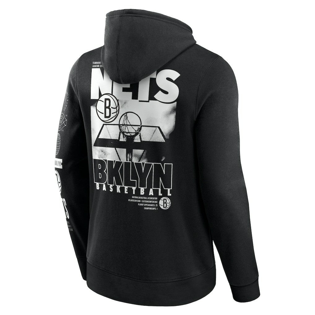 Brooklyn Nets Game Time Crossover Pullover Hoodie Black - NBA