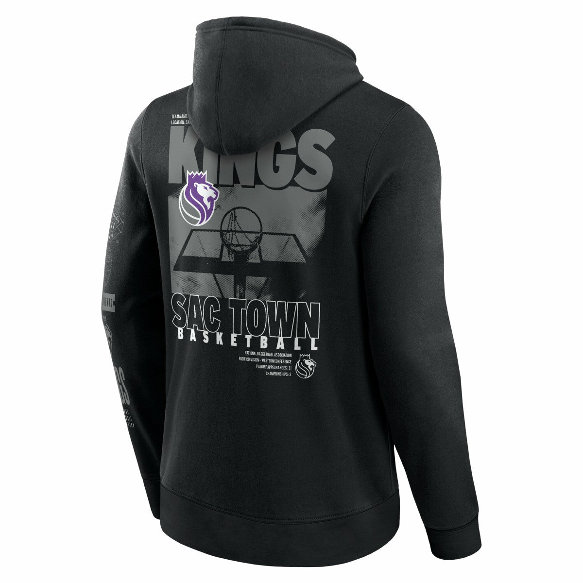 Sacramento Kings Game Time Crossover Pullover Hoodie Black - NBA