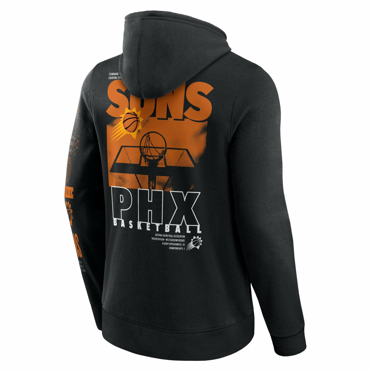 Phoenix Suns Game Time Crossover Pullover Hoodie Black - NBA