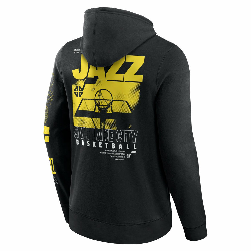 Utah Jazz Game Time Crossover Pullover Hoodie Black - NBA