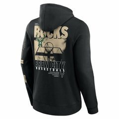 Milwaukee Bucks Game Time Crossover Pullover Hoodie Black - NBA