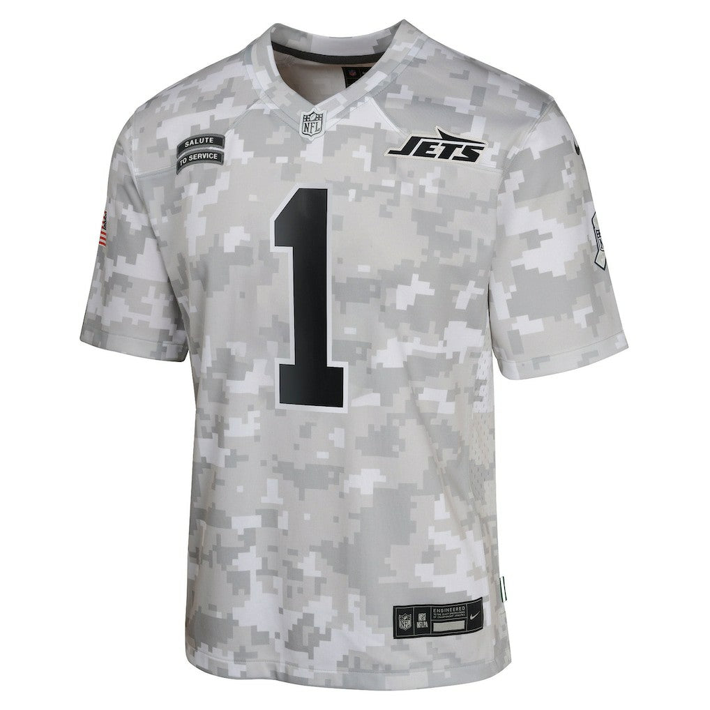 Sauce Gardner New York Jets Youth 2024 Salute to Service Game Jersey Arctic Camo | Nike for Sale