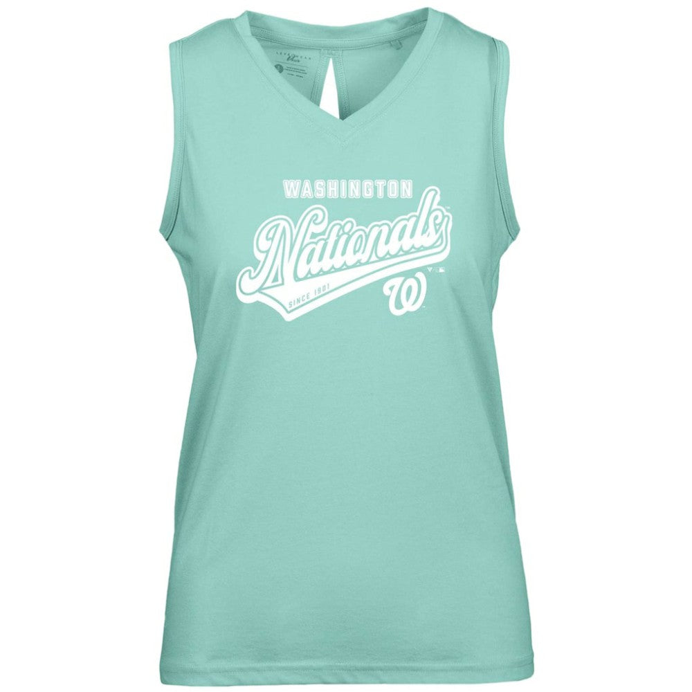 Washington Nationals Levelwear Women's  Paisley Sweep V-Neck Tank Top - MLB