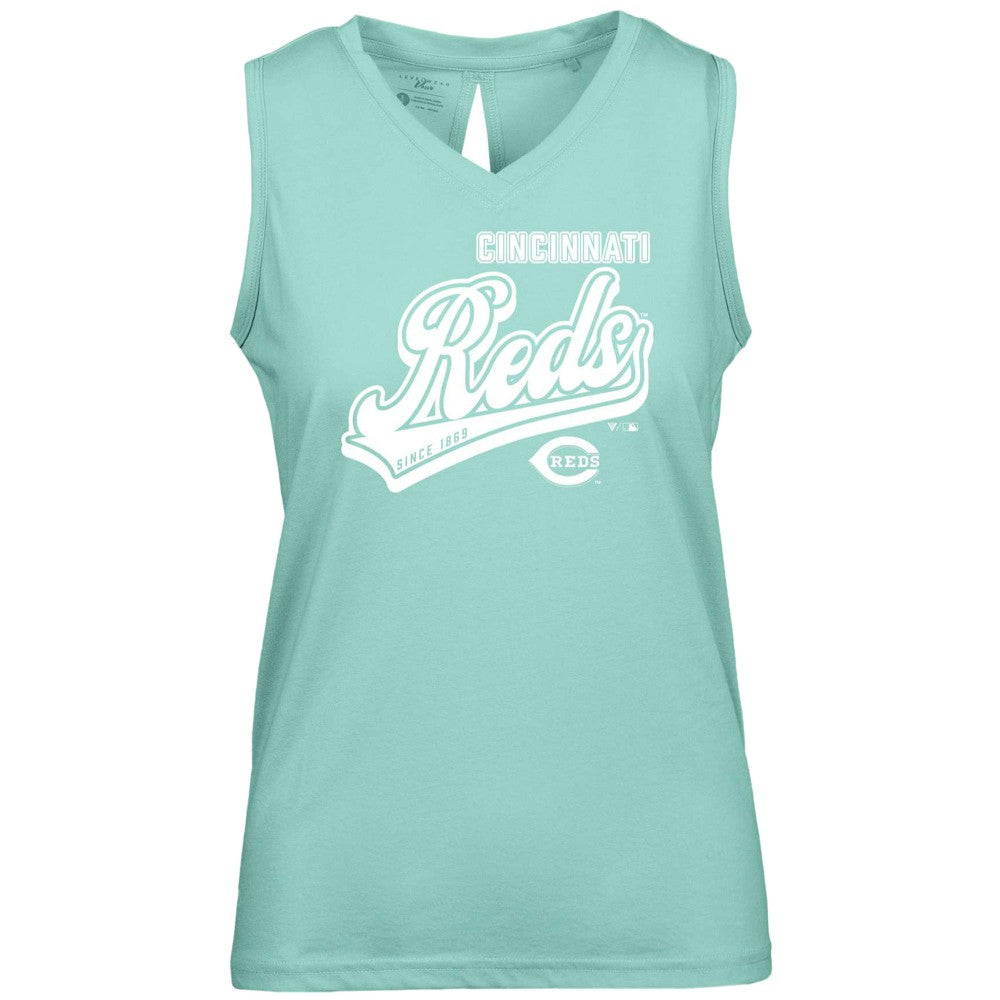 Cincinnati Reds Levelwear Women's  Paisley Sweep V-Neck Tank Top - MLB