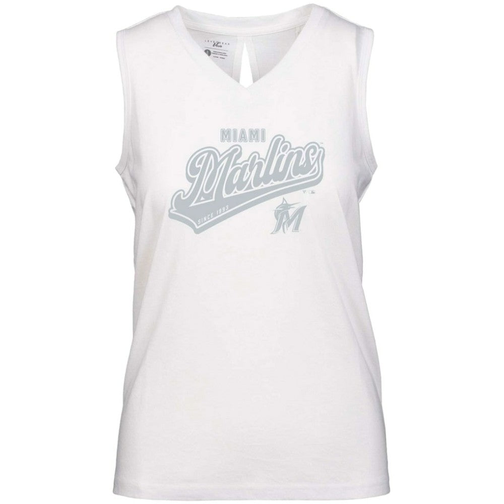 Miami Marlins Levelwear Women's  Paisley Sweep V-Neck Tank Top - MLB