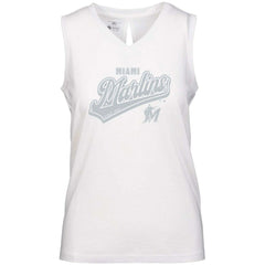 Miami Marlins Levelwear Women's  Paisley Sweep V-Neck Tank Top - MLB
