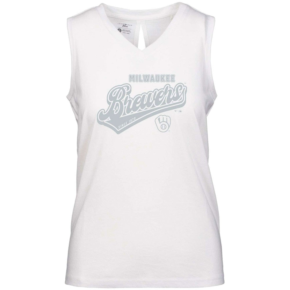 Milwaukee Brewers Levelwear Women's  Paisley Sweep V-Neck Tank Top - MLB