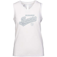 Milwaukee Brewers Levelwear Women's  Paisley Sweep V-Neck Tank Top - MLB