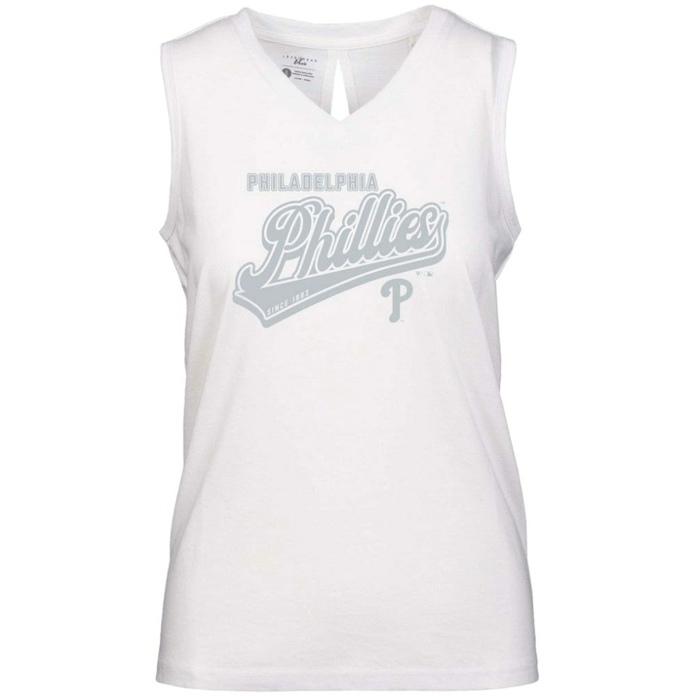 Philadelphia Phillies Levelwear Women's  Paisley Sweep V-Neck Tank Top - MLB