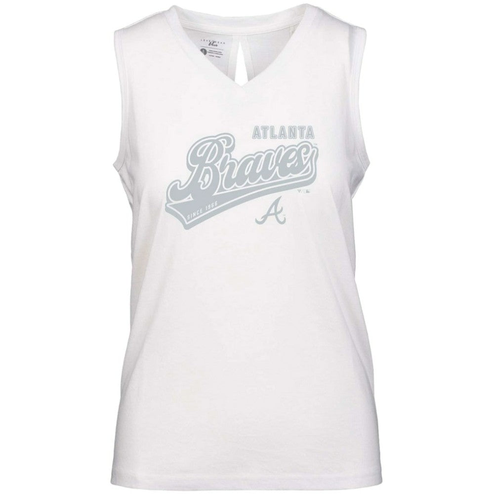 Atlanta Braves Levelwear Women's  Paisley Sweep V-Neck Tank Top - MLB