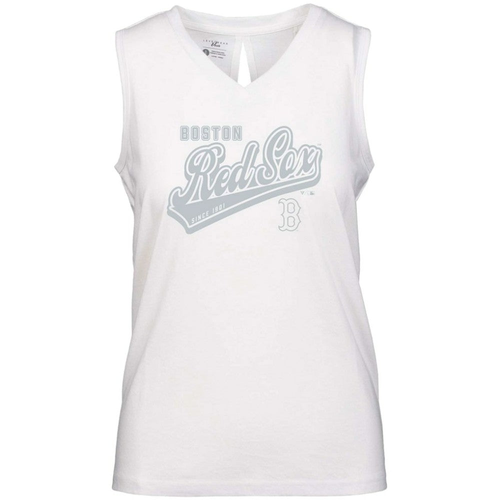 Boston Red Sox Levelwear Women's  Paisley Sweep V-Neck Tank Top - MLB