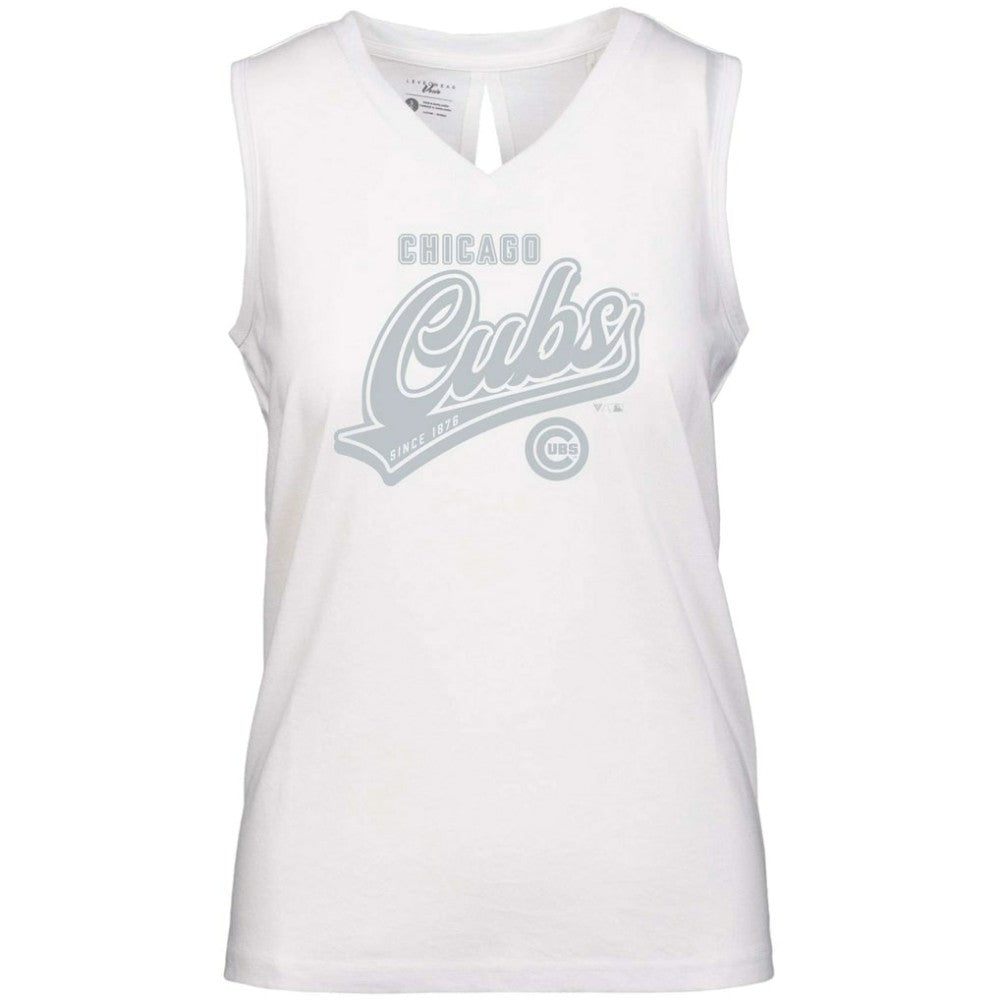 Chicago Cubs Levelwear Women's  Paisley Sweep V-Neck Tank Top - MLB