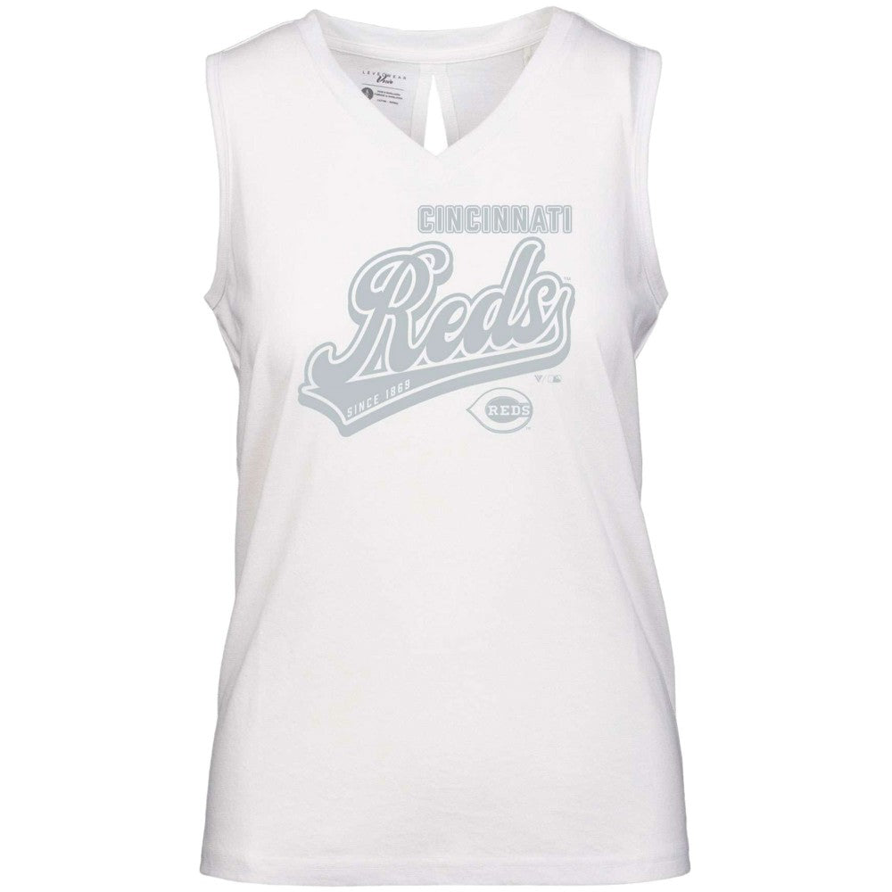 Cincinnati Reds Levelwear Women's  Paisley Sweep V-Neck Tank Top - MLB