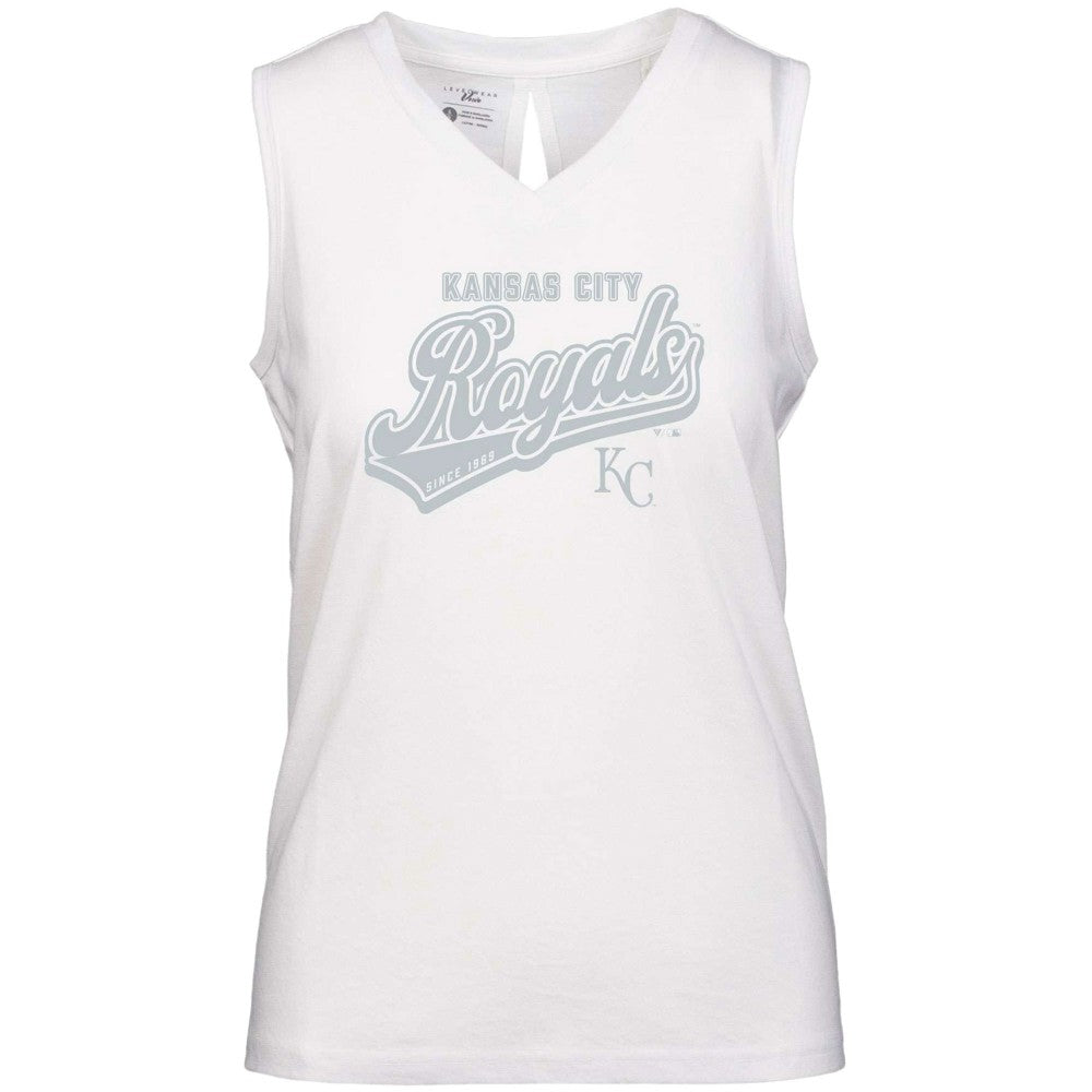 Kansas City Royals Levelwear Women's  Paisley Sweep V-Neck Tank Top - MLB