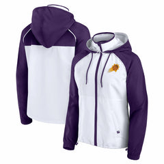 Phoenix Suns Women's Anorak Raglan Full-Zip Hoodie Jacket White/Purple - NBA