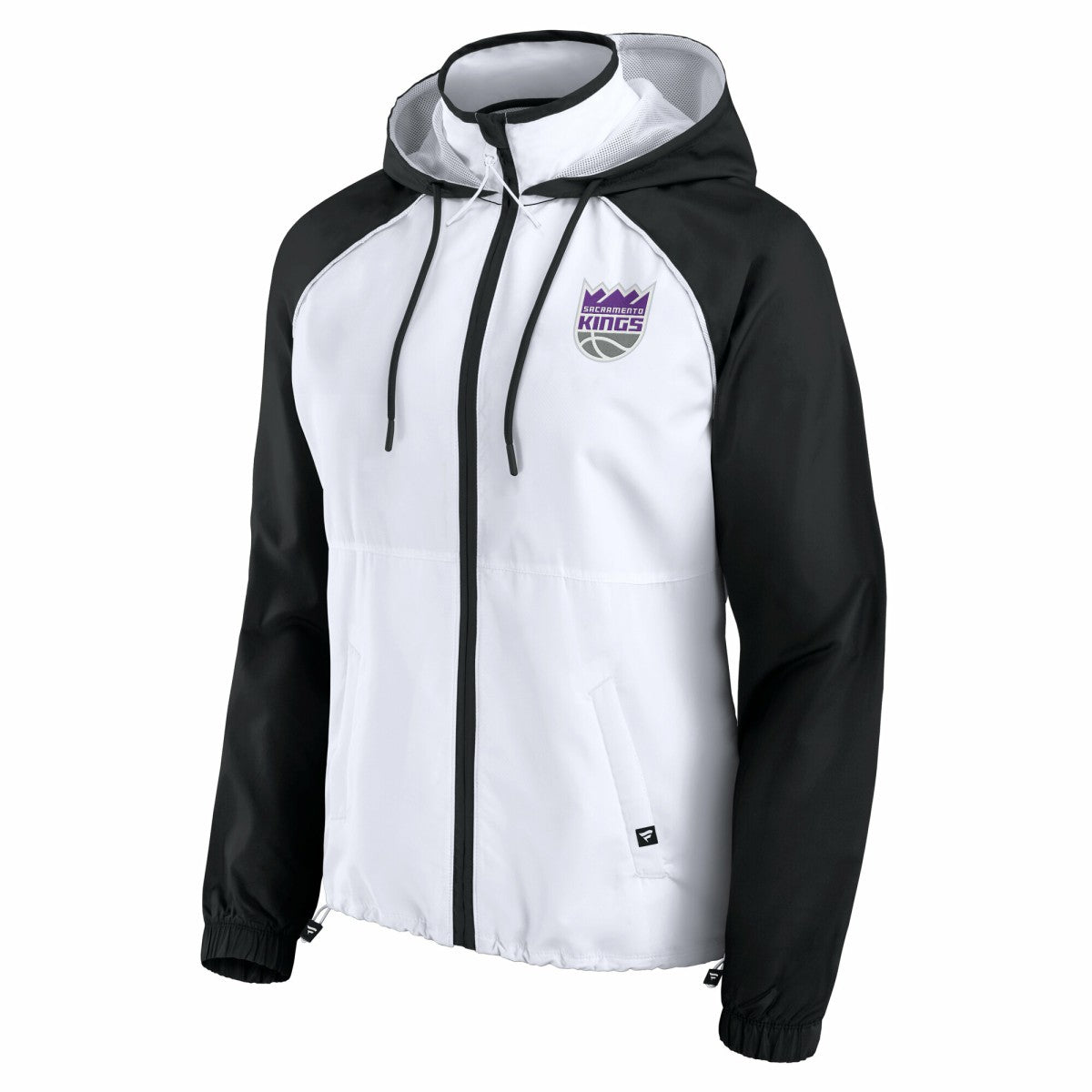 Sacramento Kings Women's Anorak Raglan Full-Zip Hoodie Jacket White/Black - NBA
