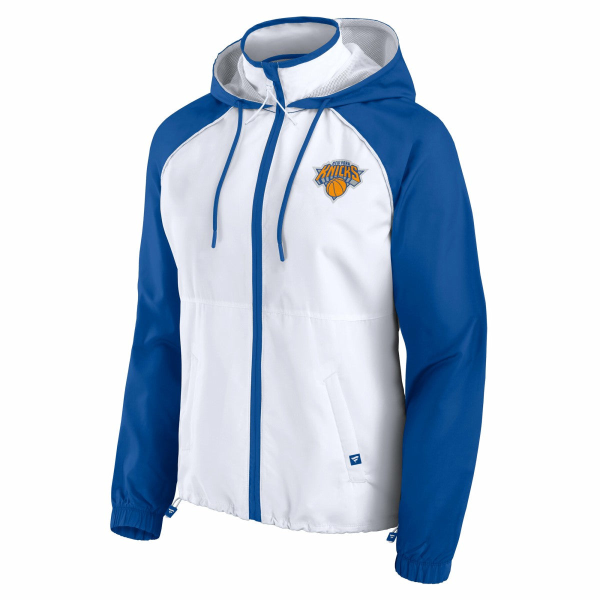 New York Knicks Women's Anorak Raglan Full-Zip Hoodie Jacket White/Blue - NBA