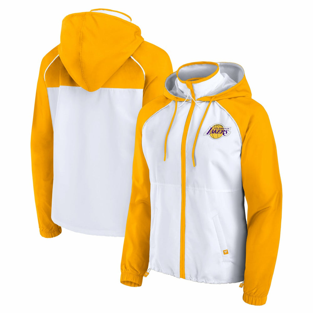 Los Angeles Lakers Women's Anorak Raglan Full-Zip Hoodie Jacket White/Gold - NBA