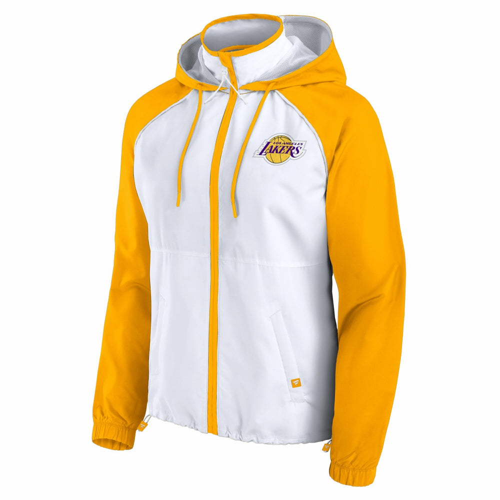 Los Angeles Lakers Women's Anorak Raglan Full-Zip Hoodie Jacket White/Gold - NBA