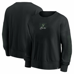 Milwaukee Bucks Women's Oversized Game Day Pullover Sweatshirt Black - NBA
