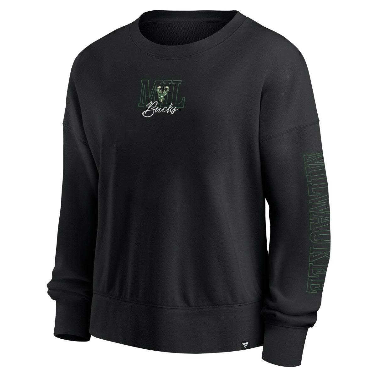 Milwaukee Bucks Women's Oversized Game Day Pullover Sweatshirt Black - NBA