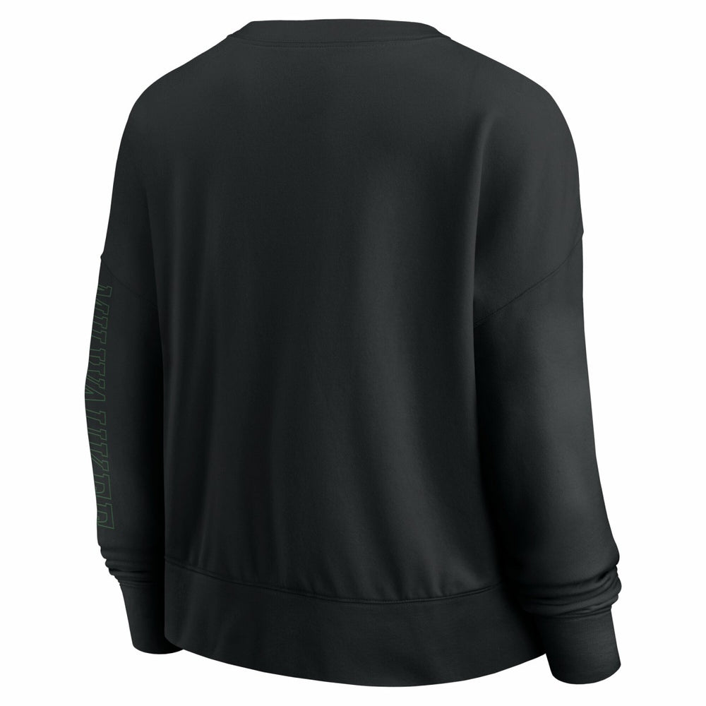 Milwaukee Bucks Women's Oversized Game Day Pullover Sweatshirt Black - NBA