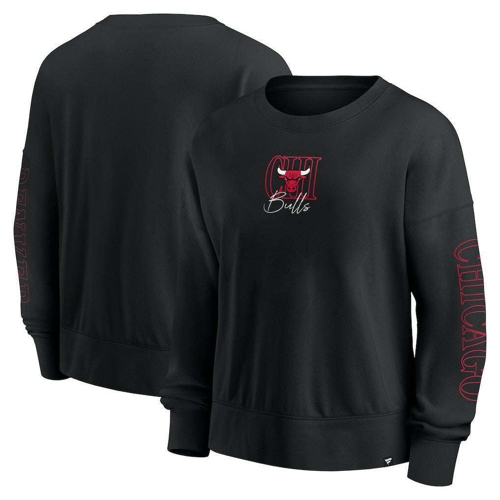 Chicago Bulls Women's Oversized Game Day Pullover Sweatshirt Black - NBA