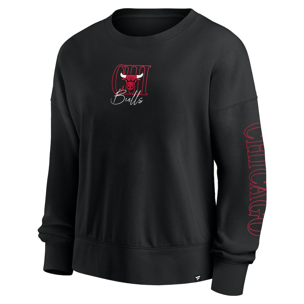 Chicago Bulls Women's Oversized Game Day Pullover Sweatshirt Black - NBA