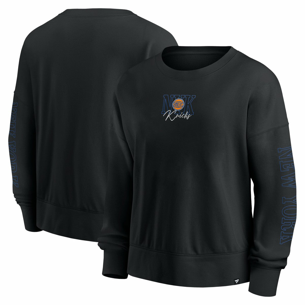 New York Knicks Women's Oversized Game Day Pullover Sweatshirt Black - NBA