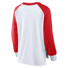 Chicago Bulls Women's Open Lane Waffle Long Sleeve V-Neck T-Shirt White - NBA