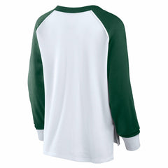 Milwaukee Bucks Women's Open Lane Waffle Long Sleeve V-Neck T-Shirt White - NBA