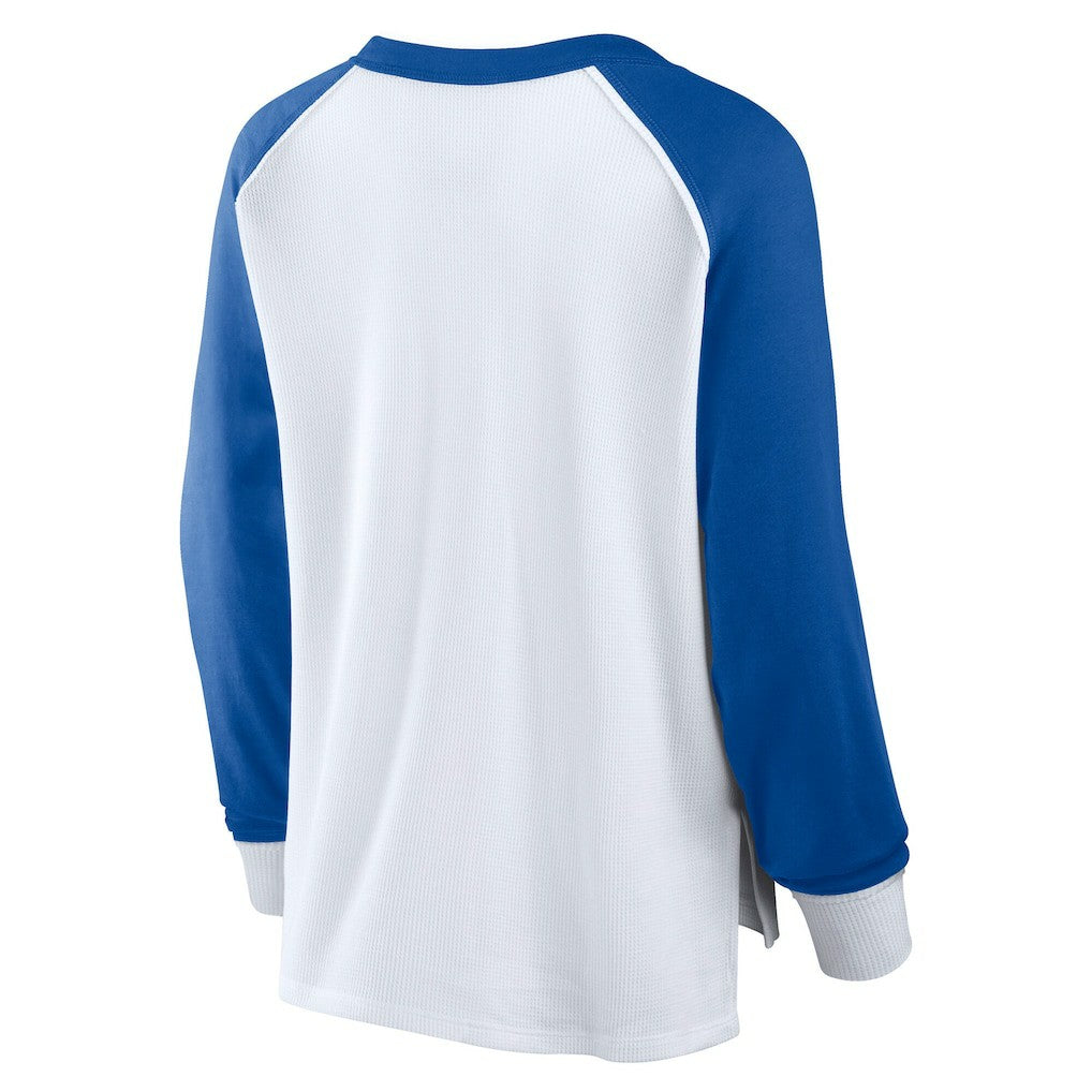 Philadelphia 76ers Women's Open Lane Waffle Long Sleeve V-Neck T-Shirt White - NBA