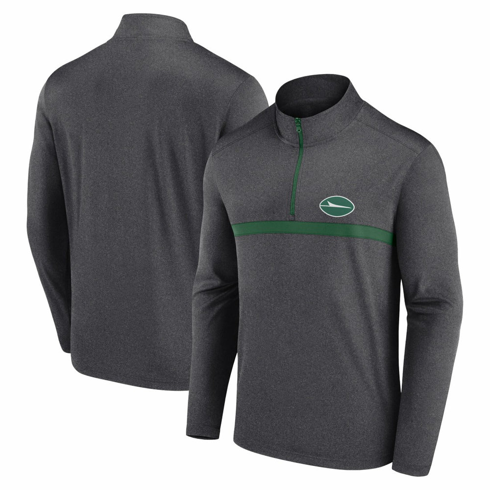 New York Jets Head-to-Head Quarter-Zip Pullover Heather Charcoal | Fanatics