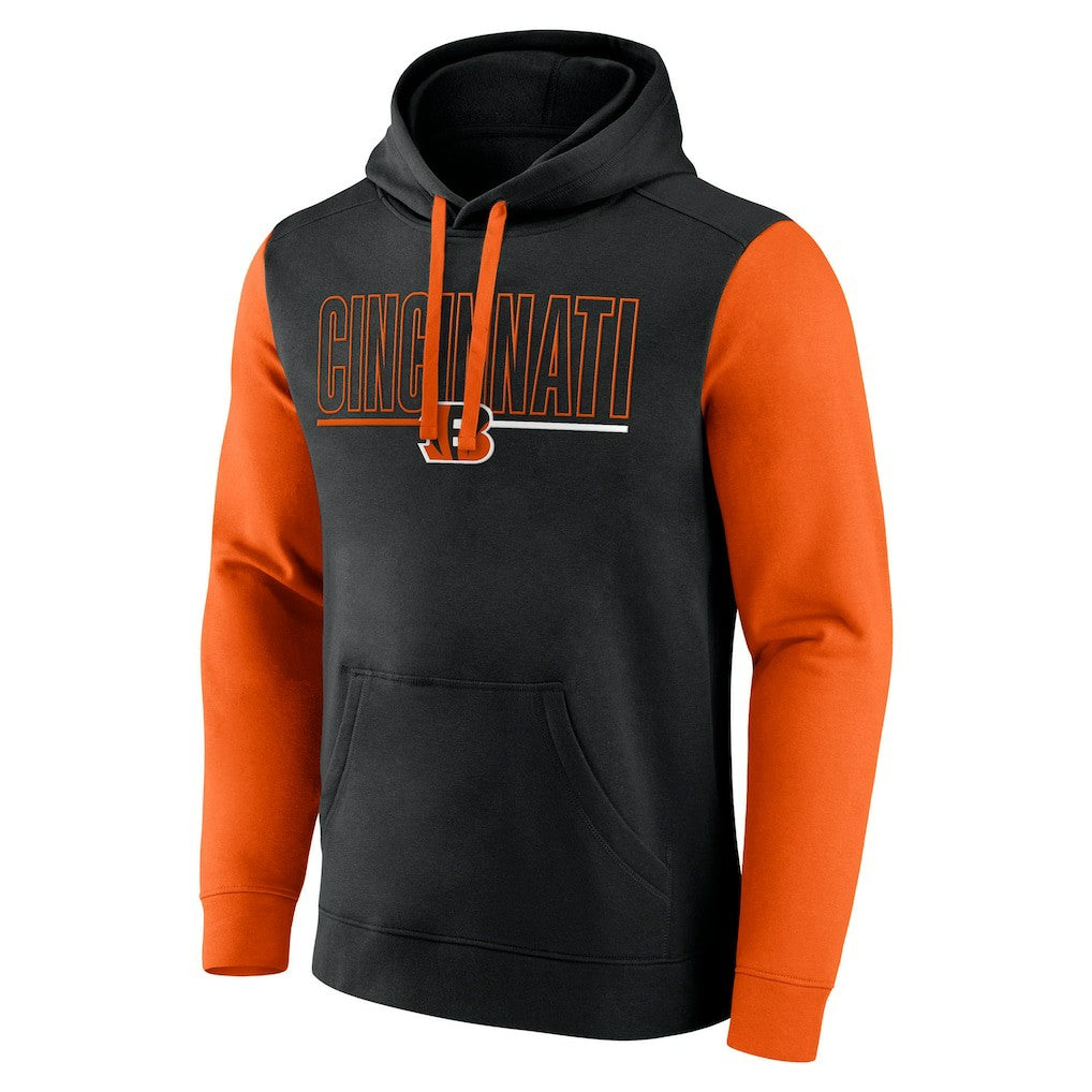 Cincinnati Bengals Outline Pullover Hoodie Black/Orange | Fanatics