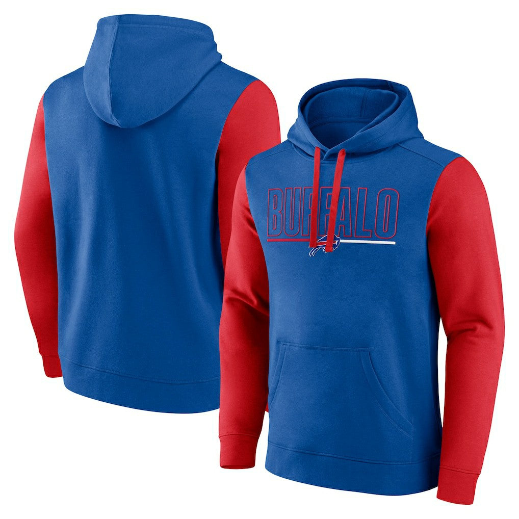 Buffalo Bills Outline Pullover Hoodie Royal/Red | Fanatics