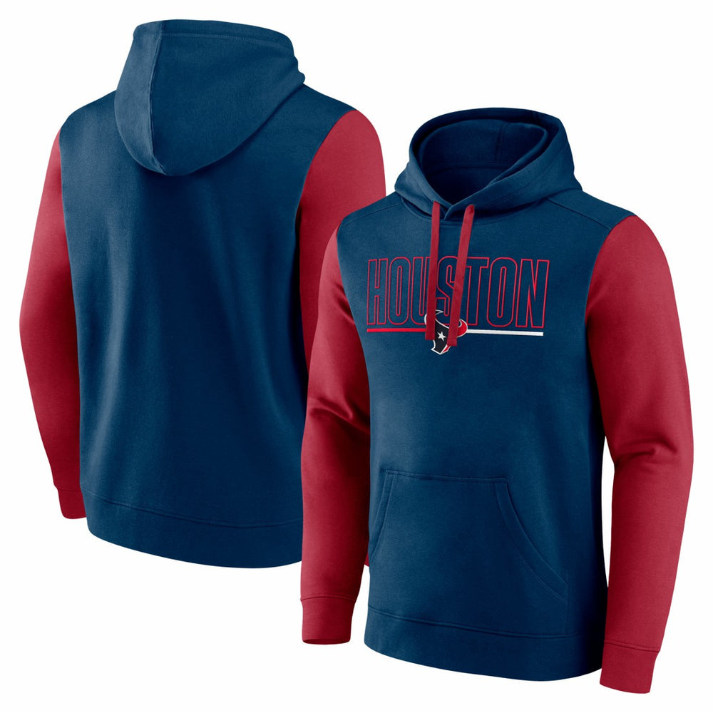 Houston Texans Outline Pullover Hoodie Navy/Red | Fanatics