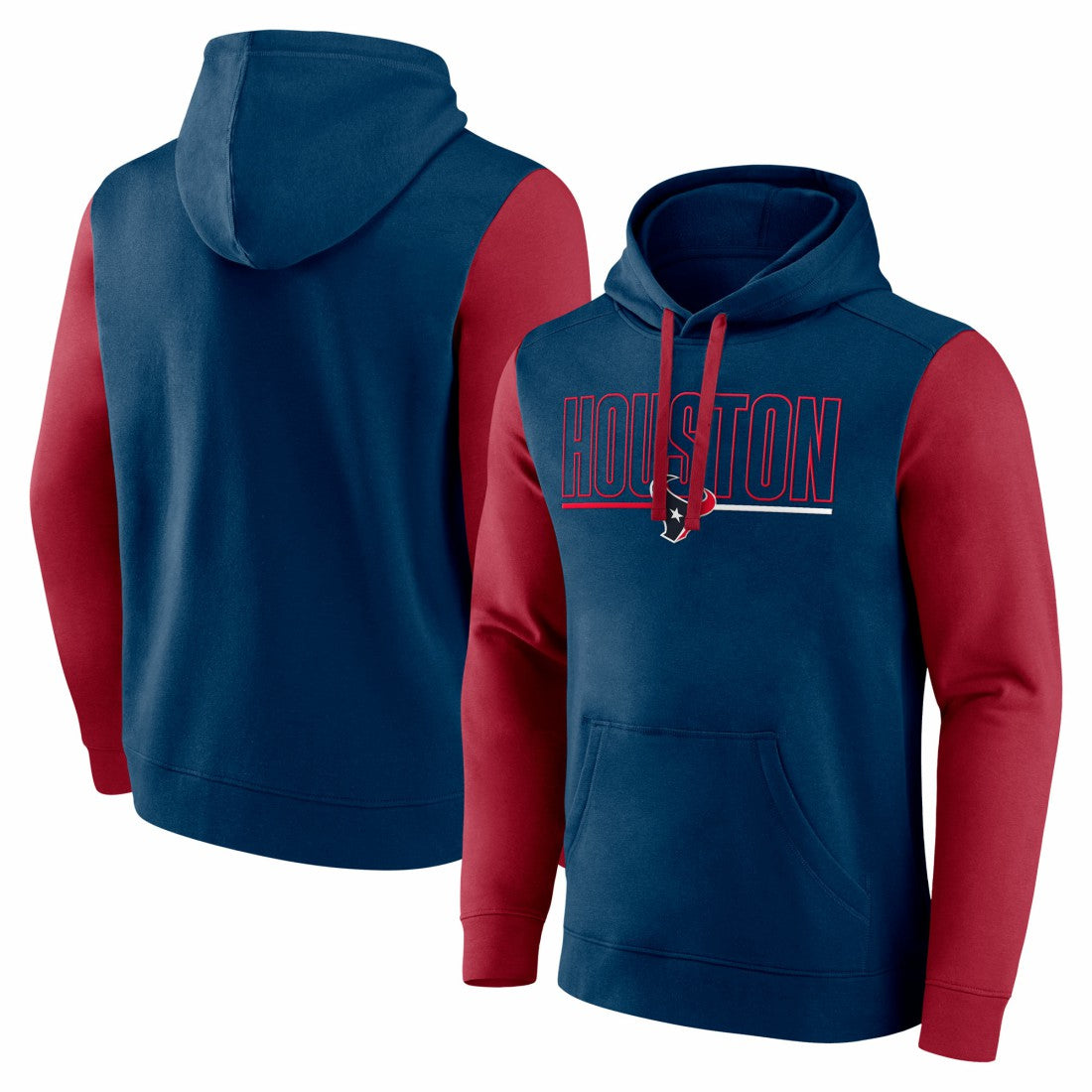 Houston Texans Outline Pullover Hoodie Navy/Red | Fanatics
