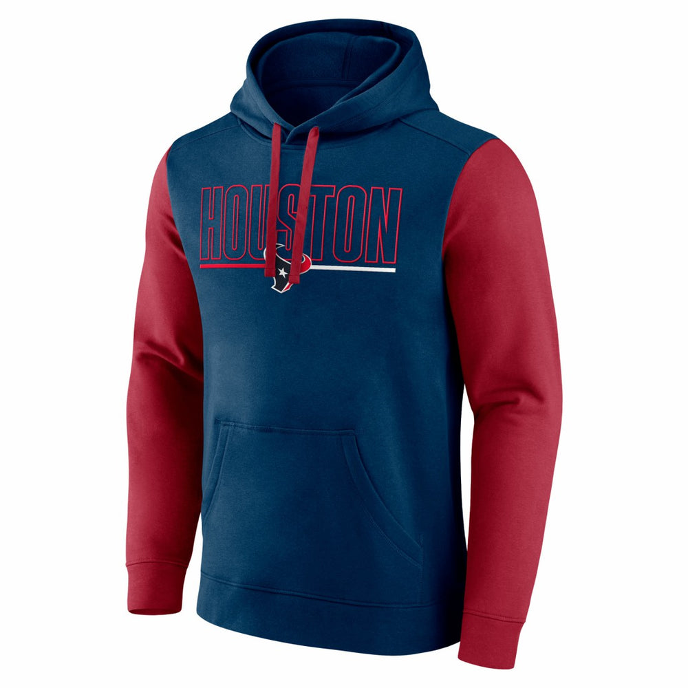 Houston Texans Outline Pullover Hoodie Navy/Red | Fanatics