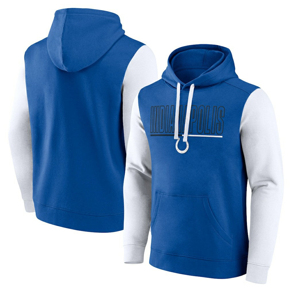 Indianapolis Colts Outline Pullover Hoodie Royal/White | Fanatics