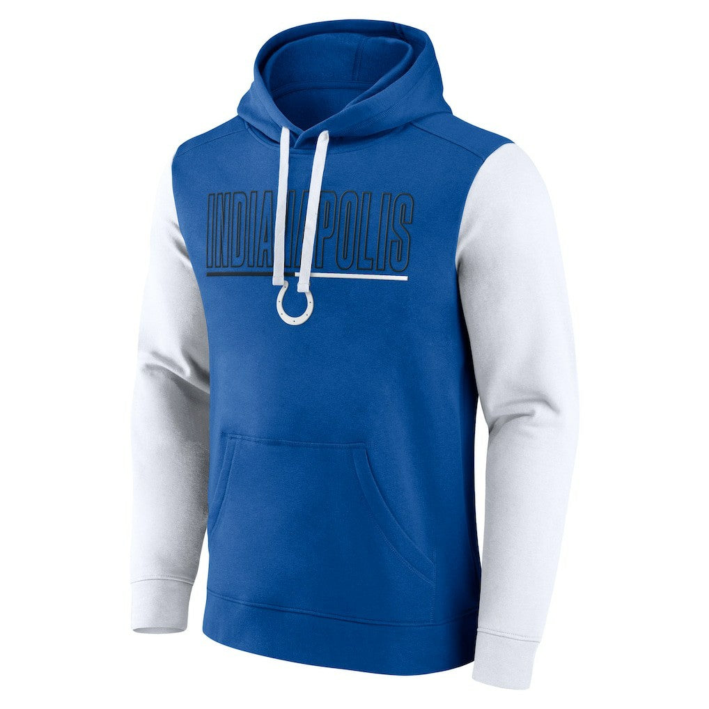 Indianapolis Colts Outline Pullover Hoodie Royal/White | Fanatics