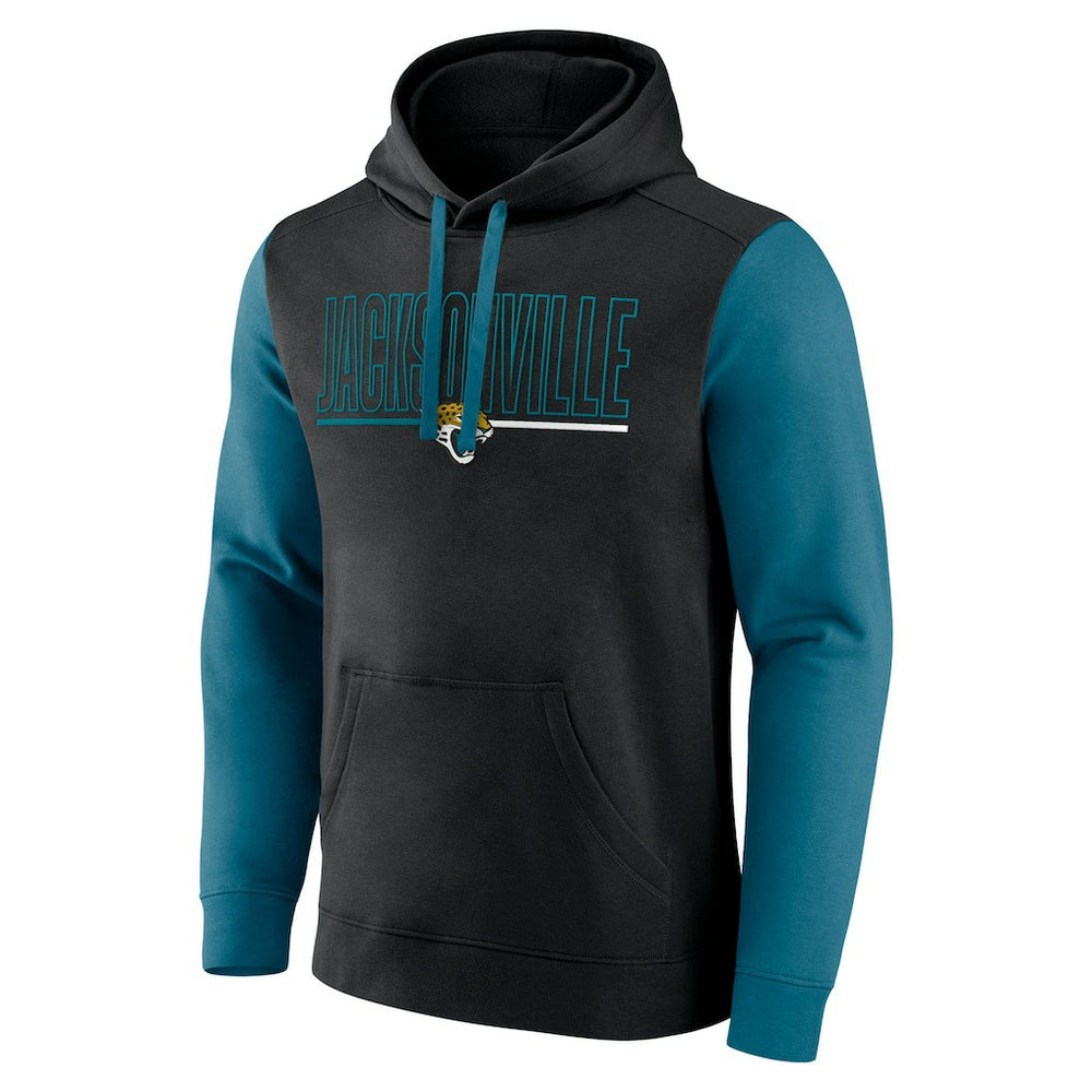 Jacksonville Jaguars Outline Pullover Hoodie Black/Teal | Fanatics