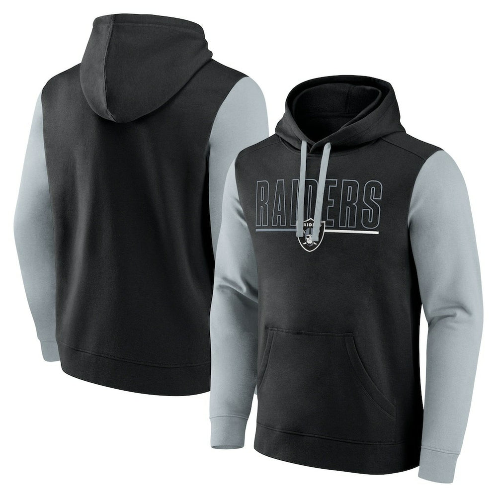 Las Vegas Raiders Outline Pullover Hoodie Black/Silver | Fanatics