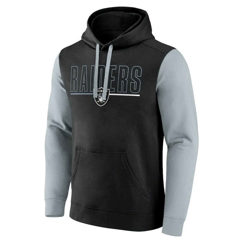 Las Vegas Raiders Outline Pullover Hoodie Black/Silver | Fanatics