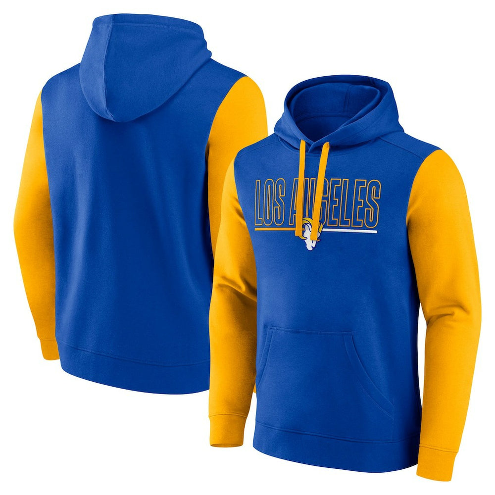 Los Angeles Rams Outline Pullover Hoodie Royal/Gold | Fanatics