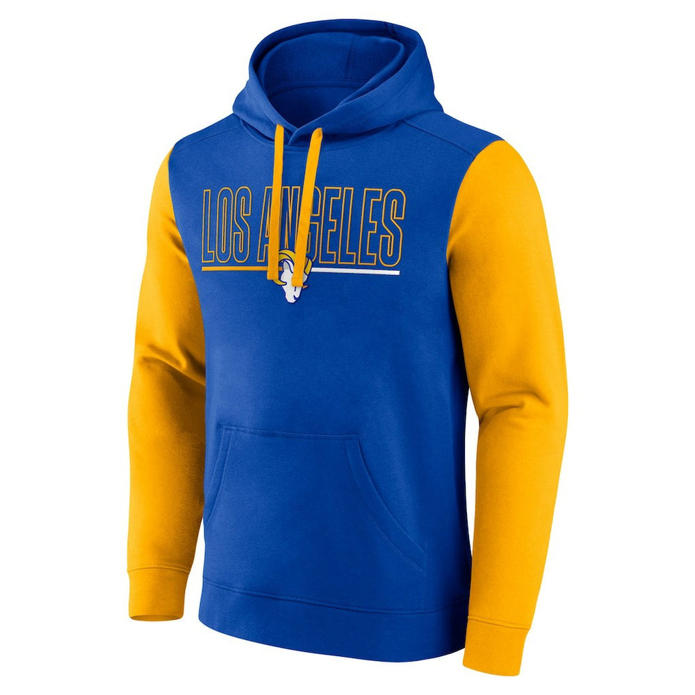 Los Angeles Rams Outline Pullover Hoodie Royal/Gold | Fanatics